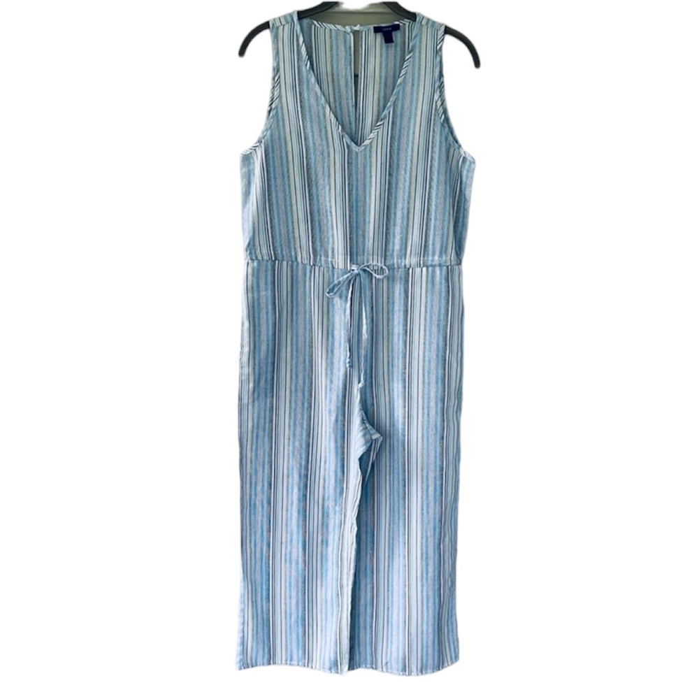 Drew Blue Yellow Stripe Sleeveless Drawstring Jumpsuit Size S